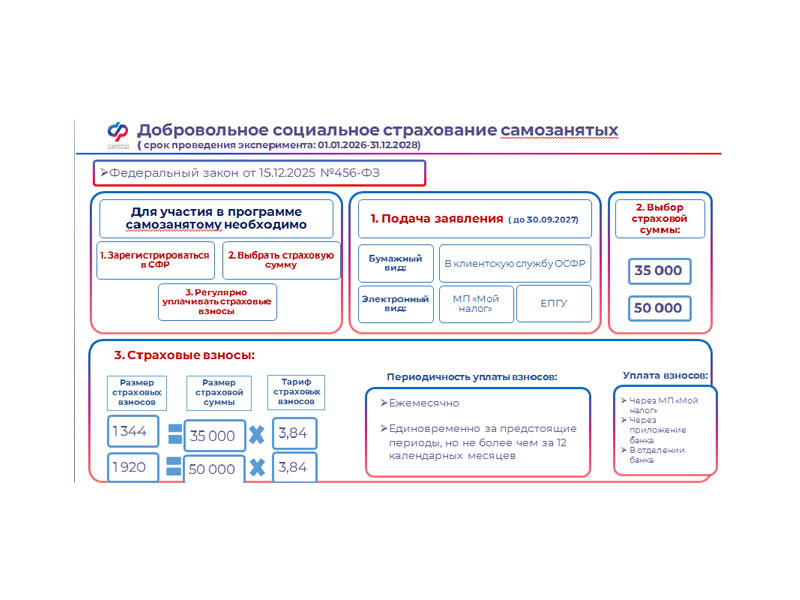 Добровольное социальное страхование самозанятых.